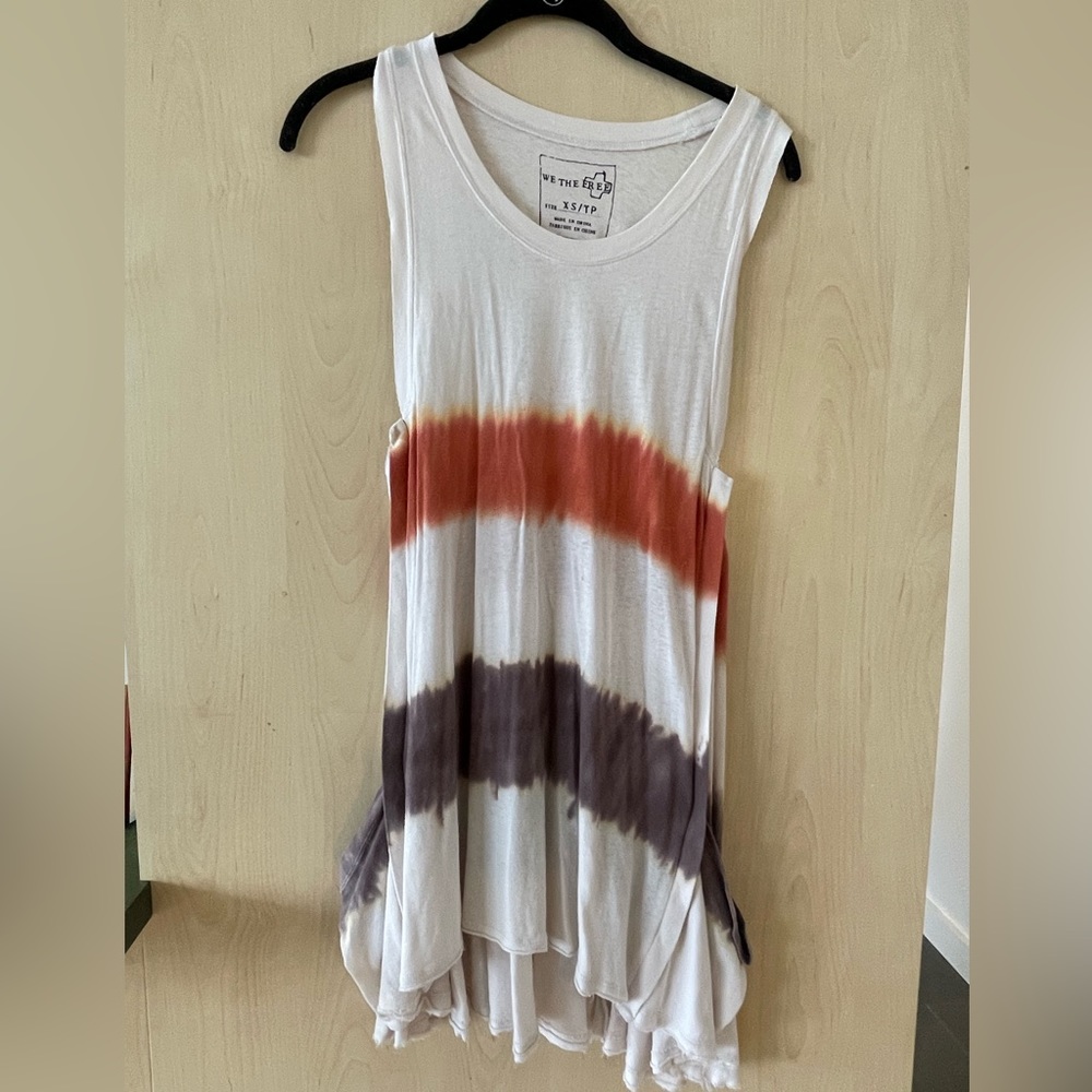 We the free red white blue distressed dress.